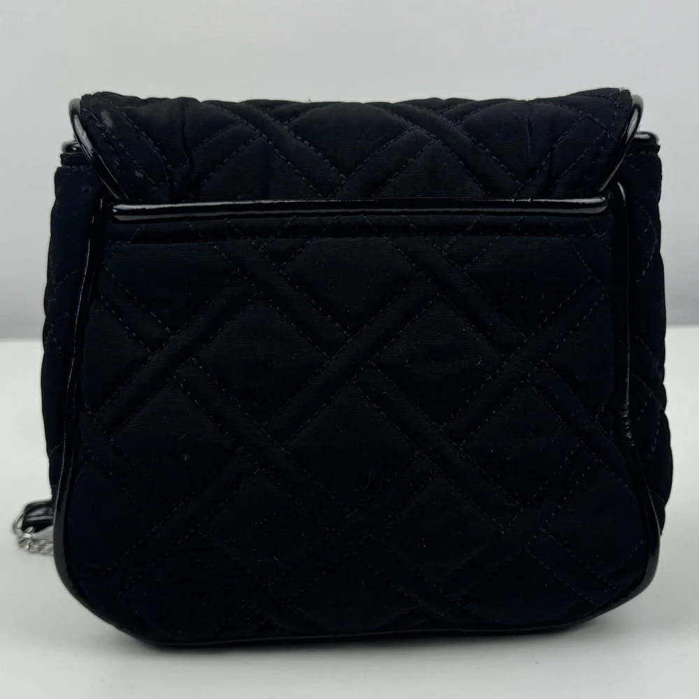 Vera Bradley Quilted Chain Strap Shoulder Crossbody Handbag Classic Black Purse